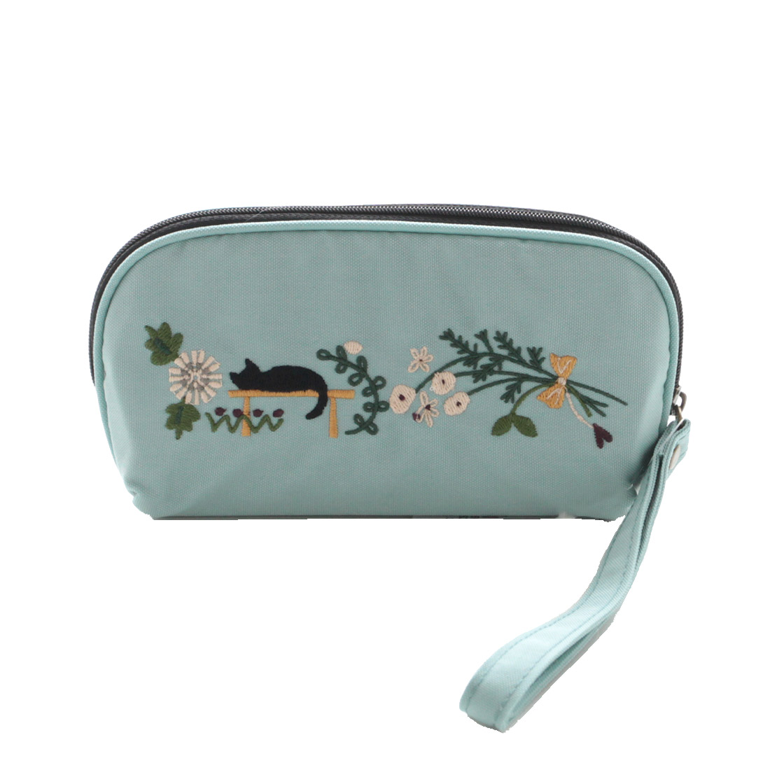 アツコマタノ　刺繍マルチケース（メガネ収納可）おひるね　ブルー　【Atsuko Matano】