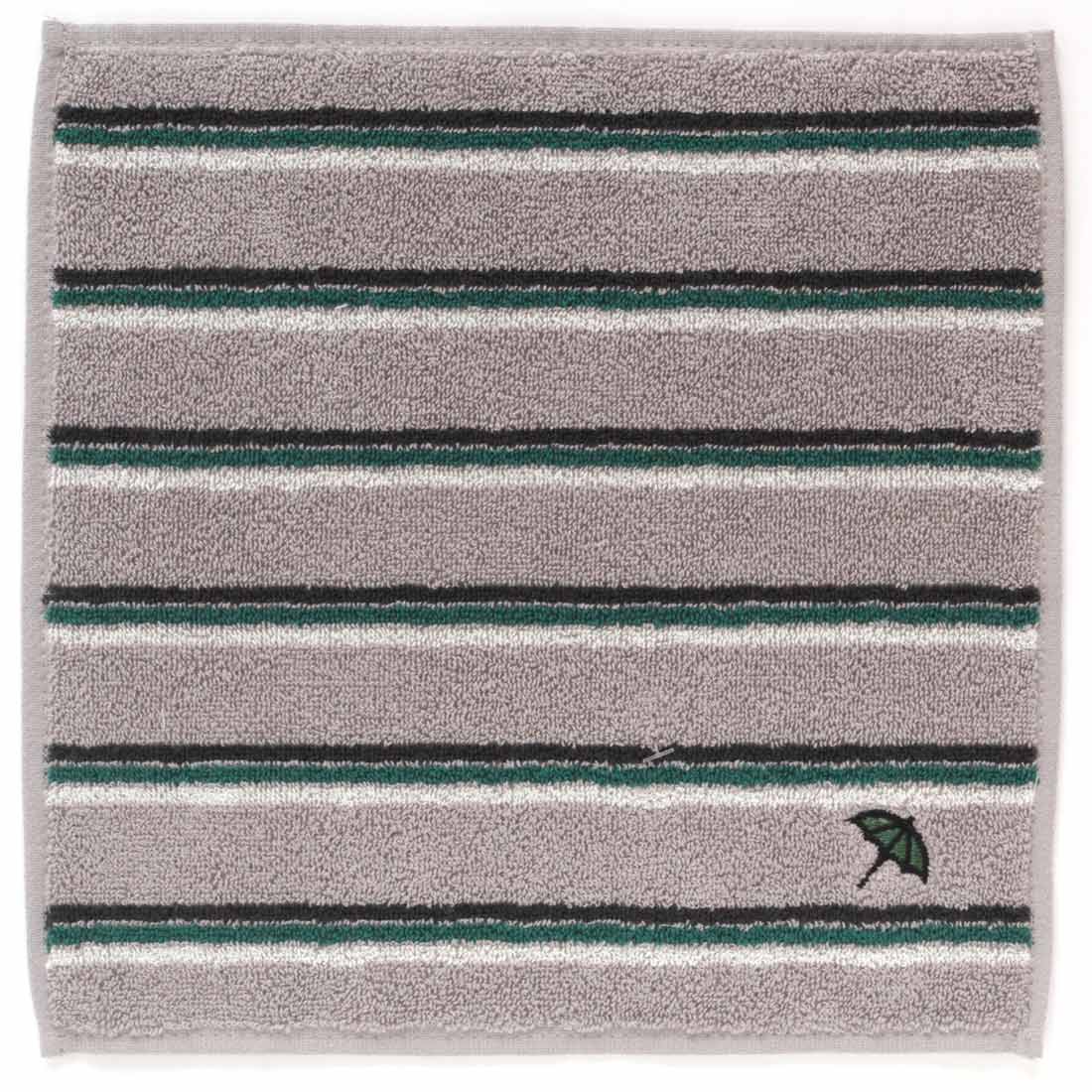 アーノルドパーマータオルハンカチ　ボーダー柄　グレー　【Arnie ARNOLD PALMER】