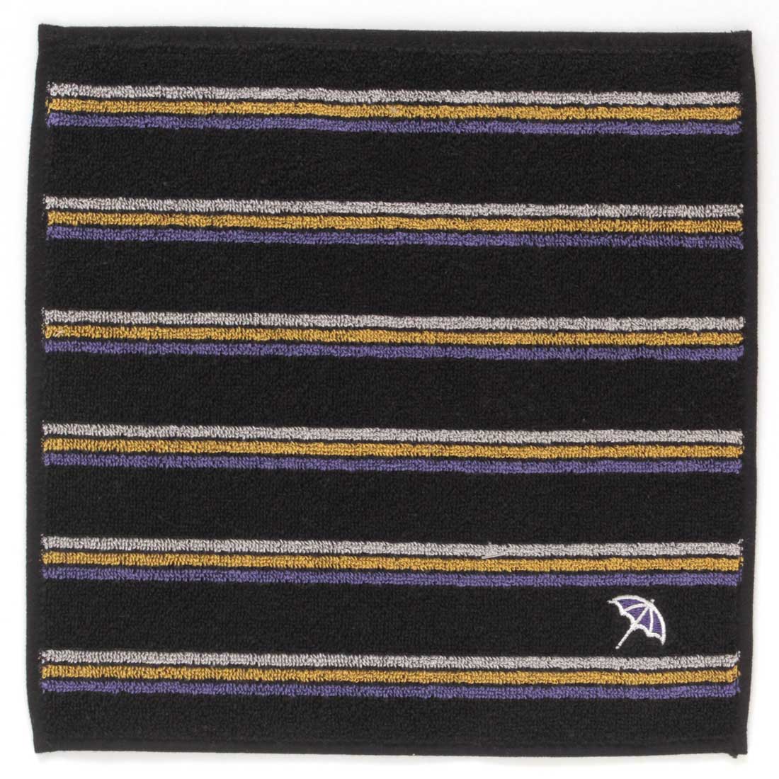 アーノルドパーマータオルハンカチ　ボーダー柄　ブラック　【Arnie ARNOLD PALMER】