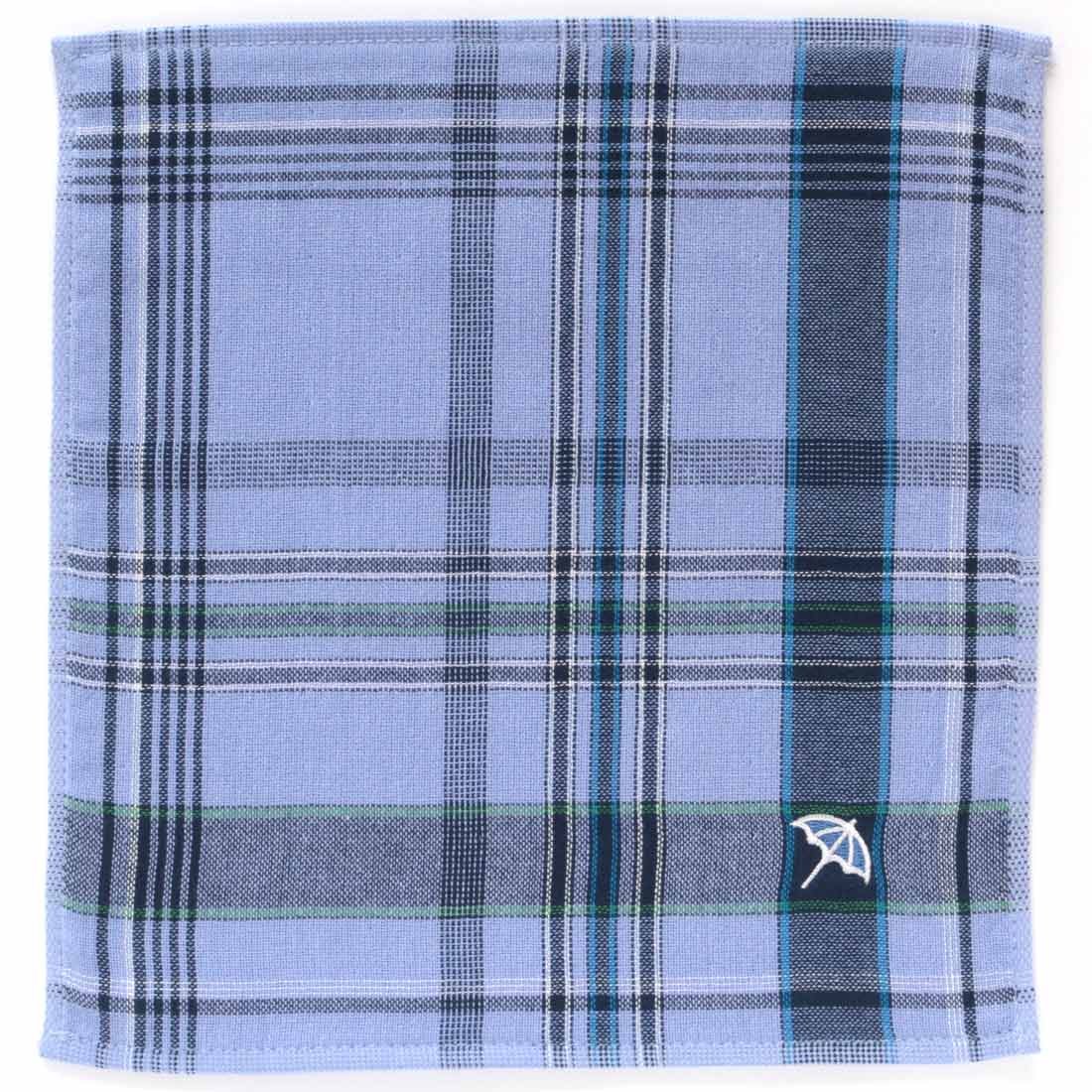 アーノルドパーマータオルハンカチ　マドラスチェック　ブルー　