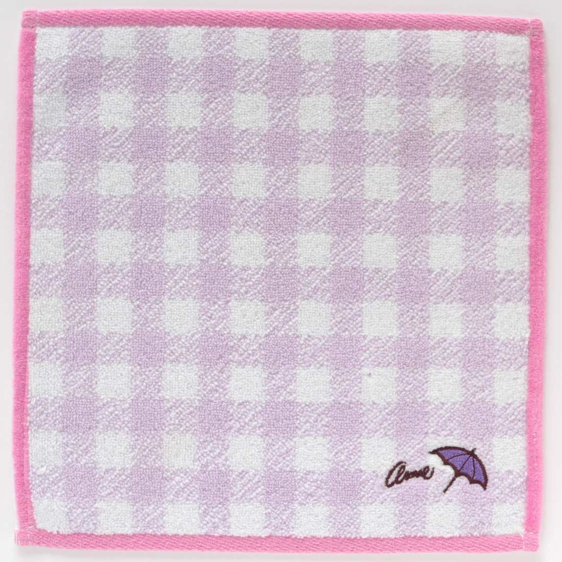 アーノルドパーマータオルハンカチ　シェパードチェック　パープル