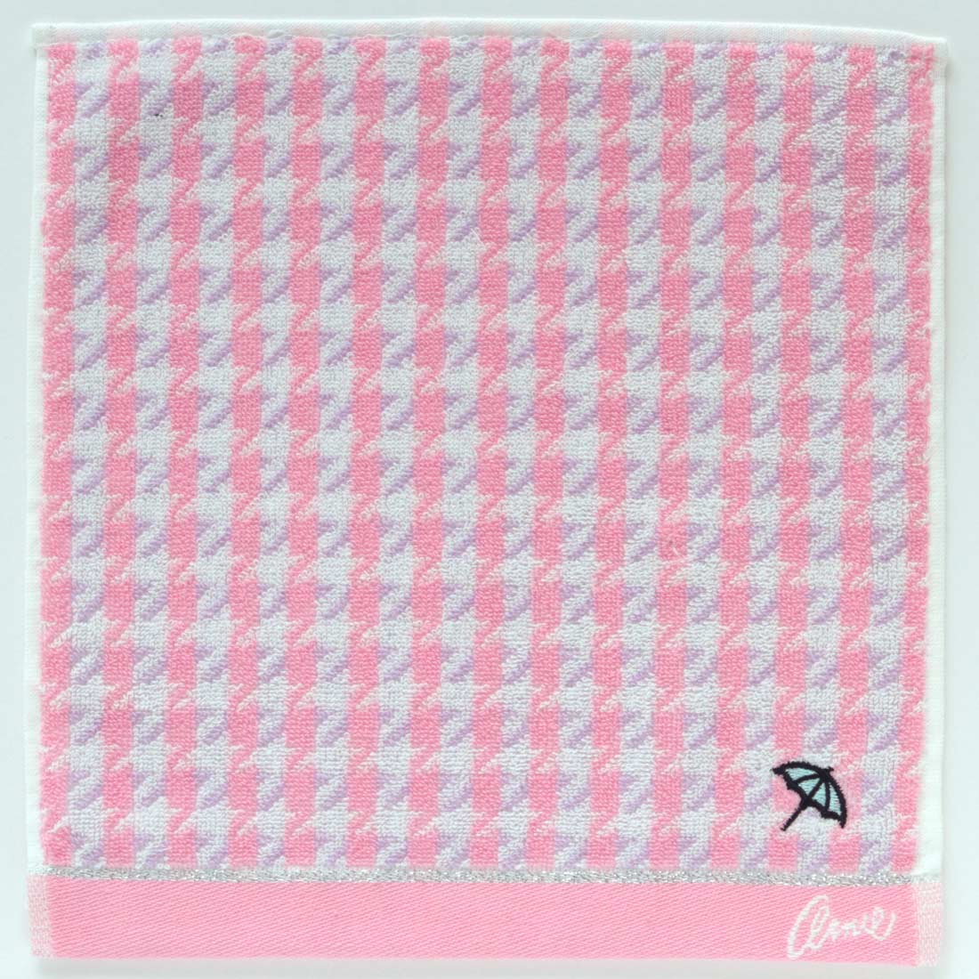 アーノルドパーマータオルハンカチ　千鳥格子　ピンク　【Arnie ARNOLD PALMER】