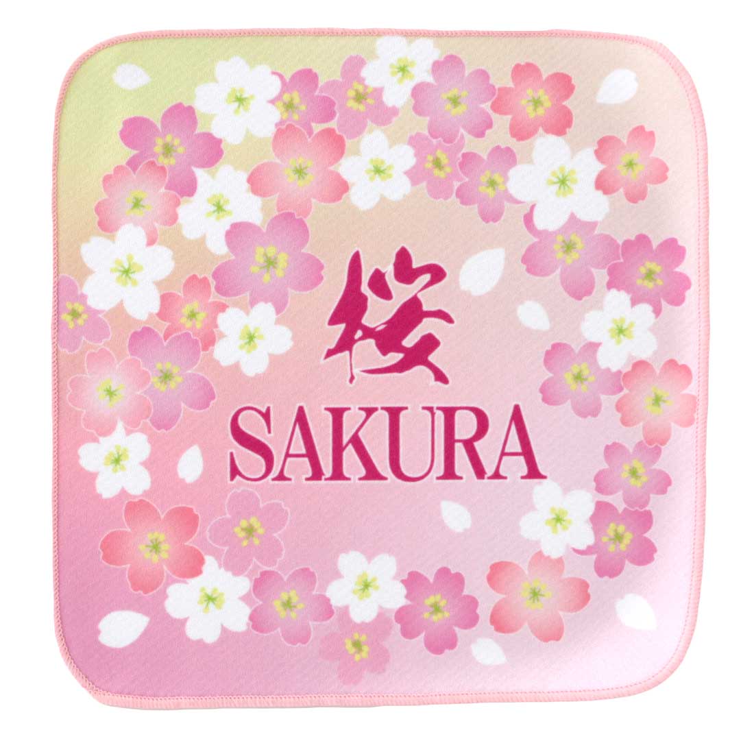 ビーエヌラボ　スマホ・メガネ拭き ハンカチ　日本　桜　ピンク　【BNLABO】