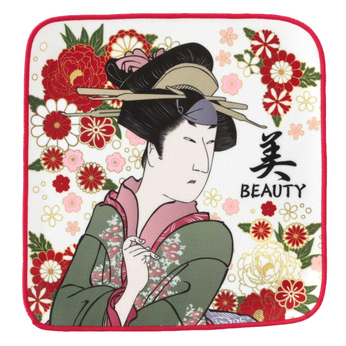 ビーエヌラボ　スマホ・メガネ拭き ハンカチ　日本　美　レッド　【BNLABO】