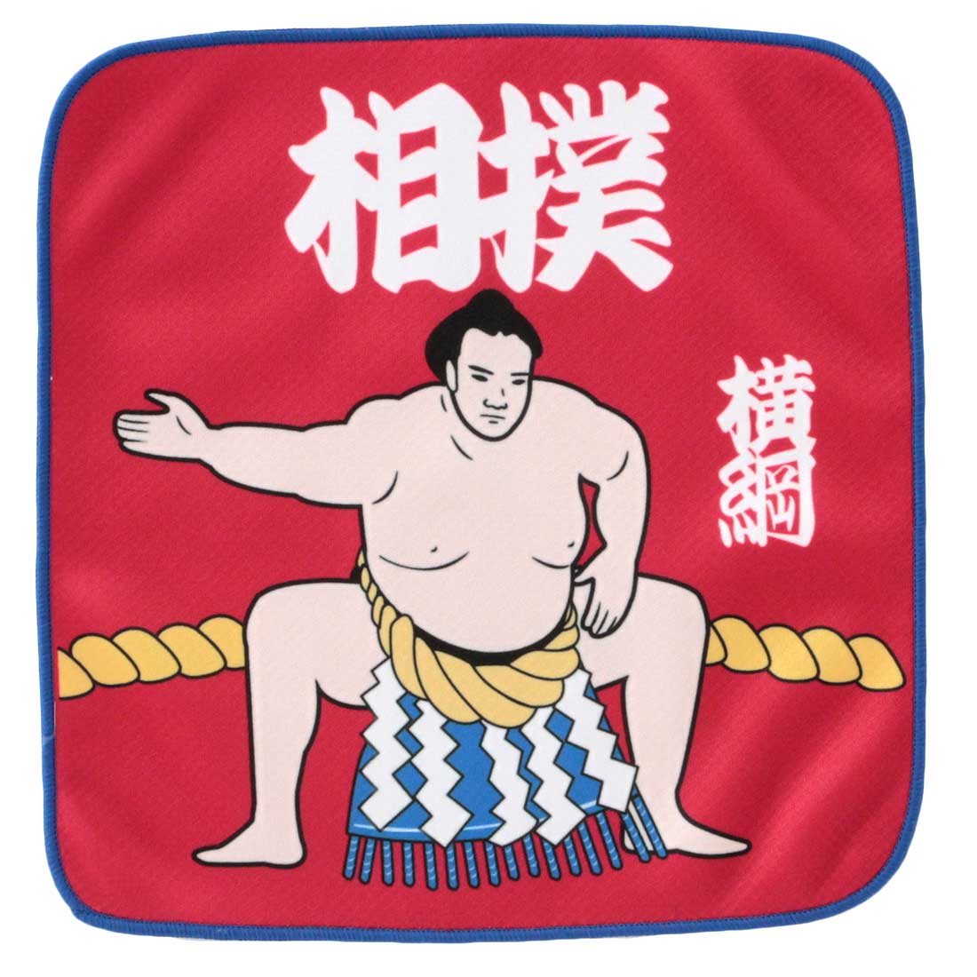 ビーエヌラボ　スマホ・メガネ拭き ハンカチ　日本　相撲　レッド　【BNLABO】