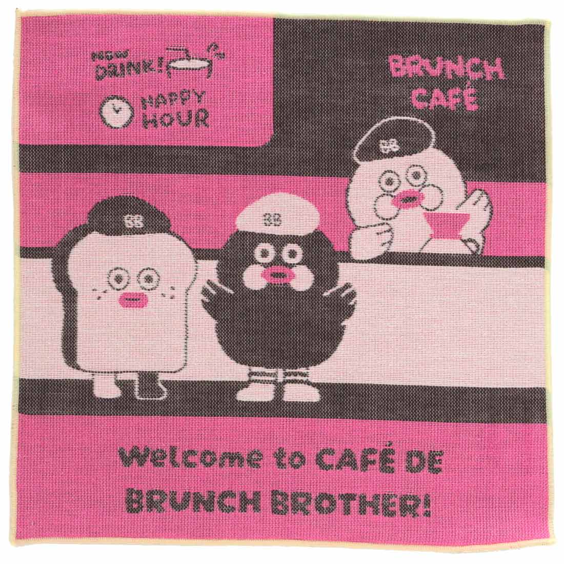 ブランチブラザー　ガーゼハンカチ　welcome to CAFE　【BRUNCH BROTHER】