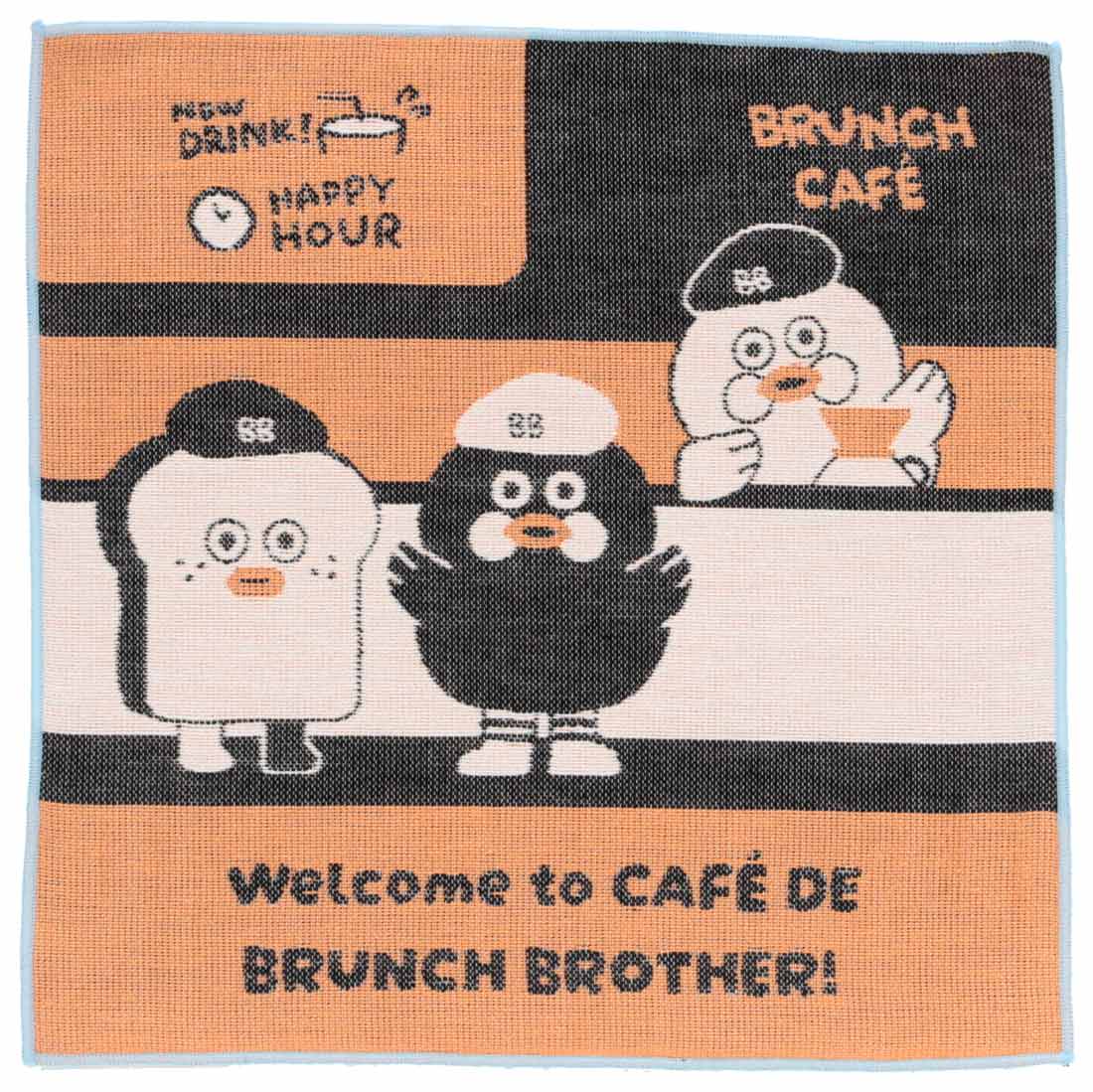 ブランチブラザー　ガーゼハンカチ　welcome to CAFE　【BRUNCH BROTHER】