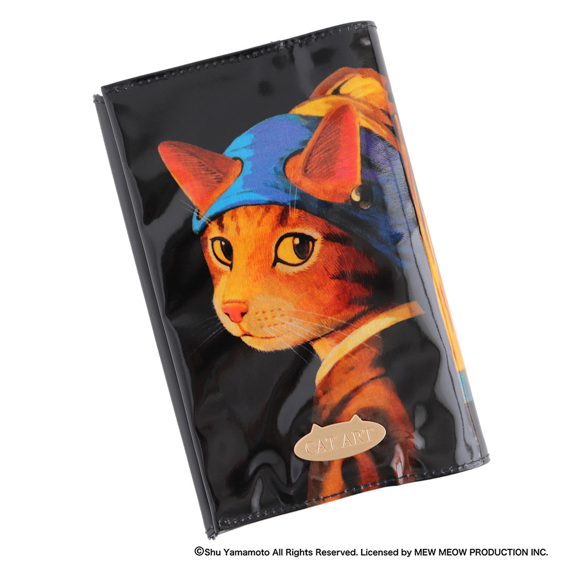 キャットアート　ブックカバー　真珠のイヤリングをした少女猫/ヨハネス・フェルネーコ　【CAT ART】