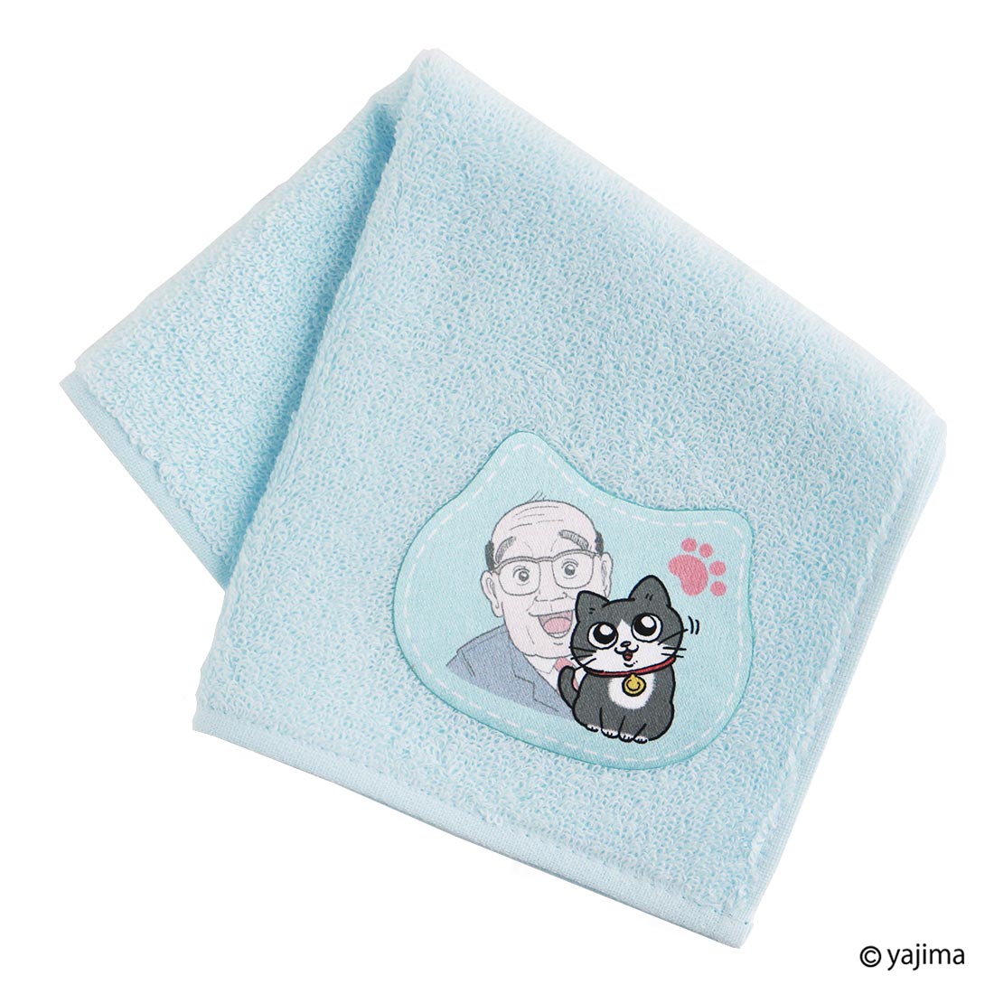 ねこに転生したおじさん　タオルハンカチ　ぷんちゃん&おじさん