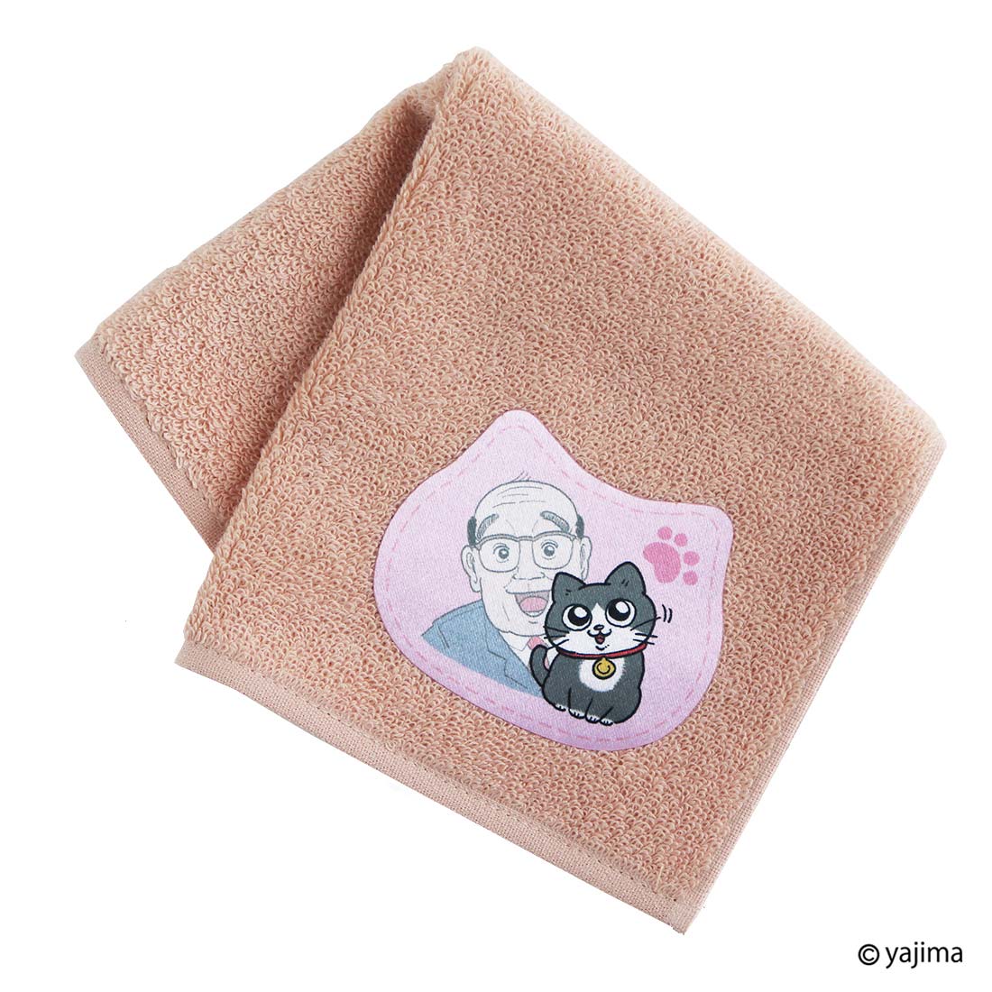 ねこに転生したおじさん　タオルハンカチ　ぷんちゃん&おじさん