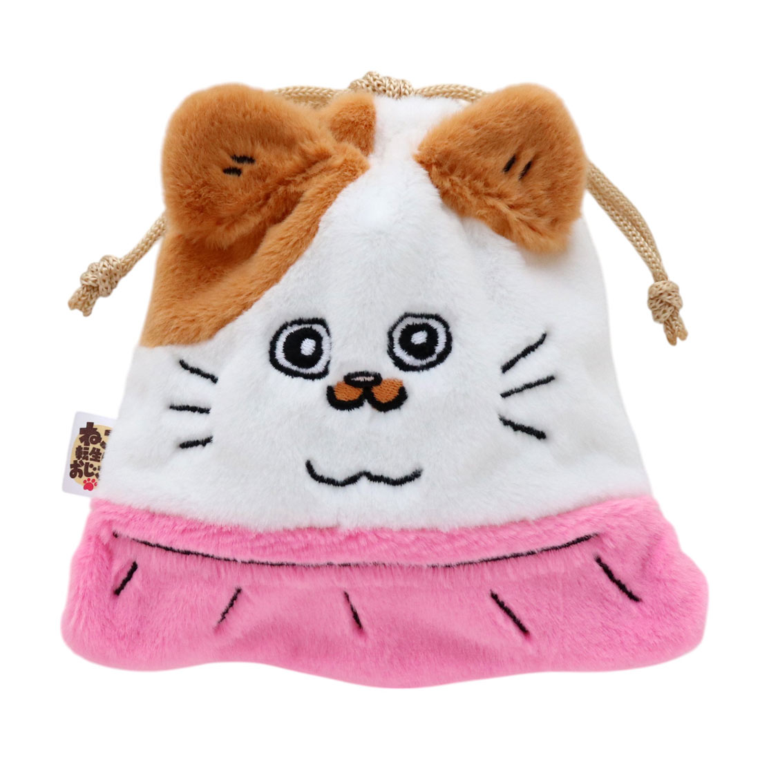 ねこに転生したおじさん　巾着　てぷちゃん　アイボリー