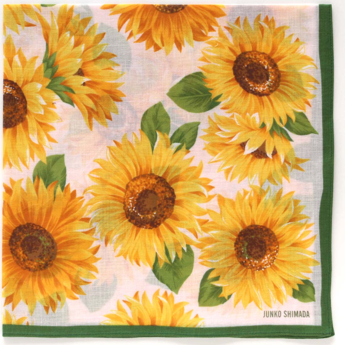 ジュンコシマダ　大判　プリントハンカチ（58cm）向日葵　ピンク　【JUNKO SHIMADA】