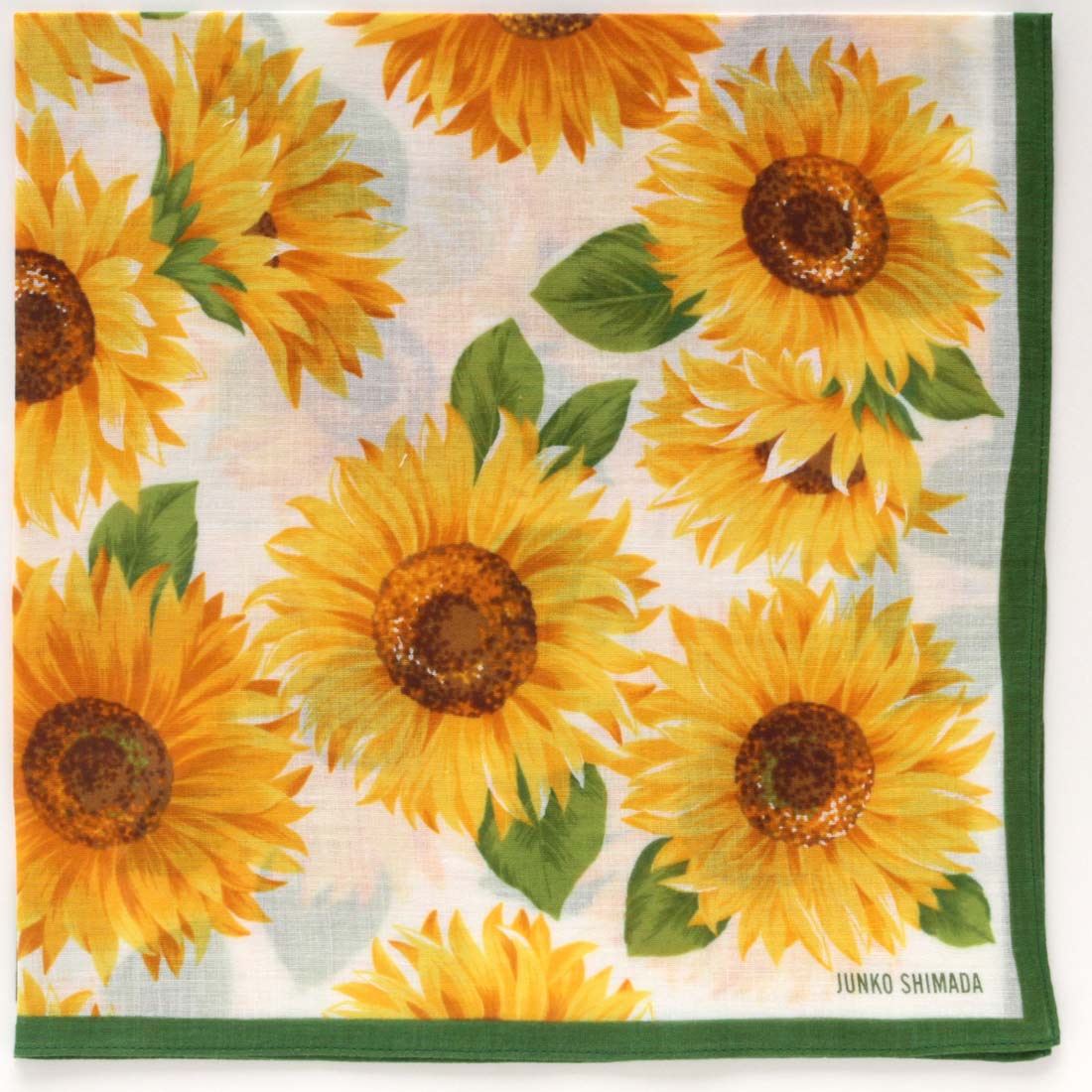 ジュンコシマダ　大判　プリントハンカチ（58cm）向日葵　アイボリー　【JUNKO SHIMADA】