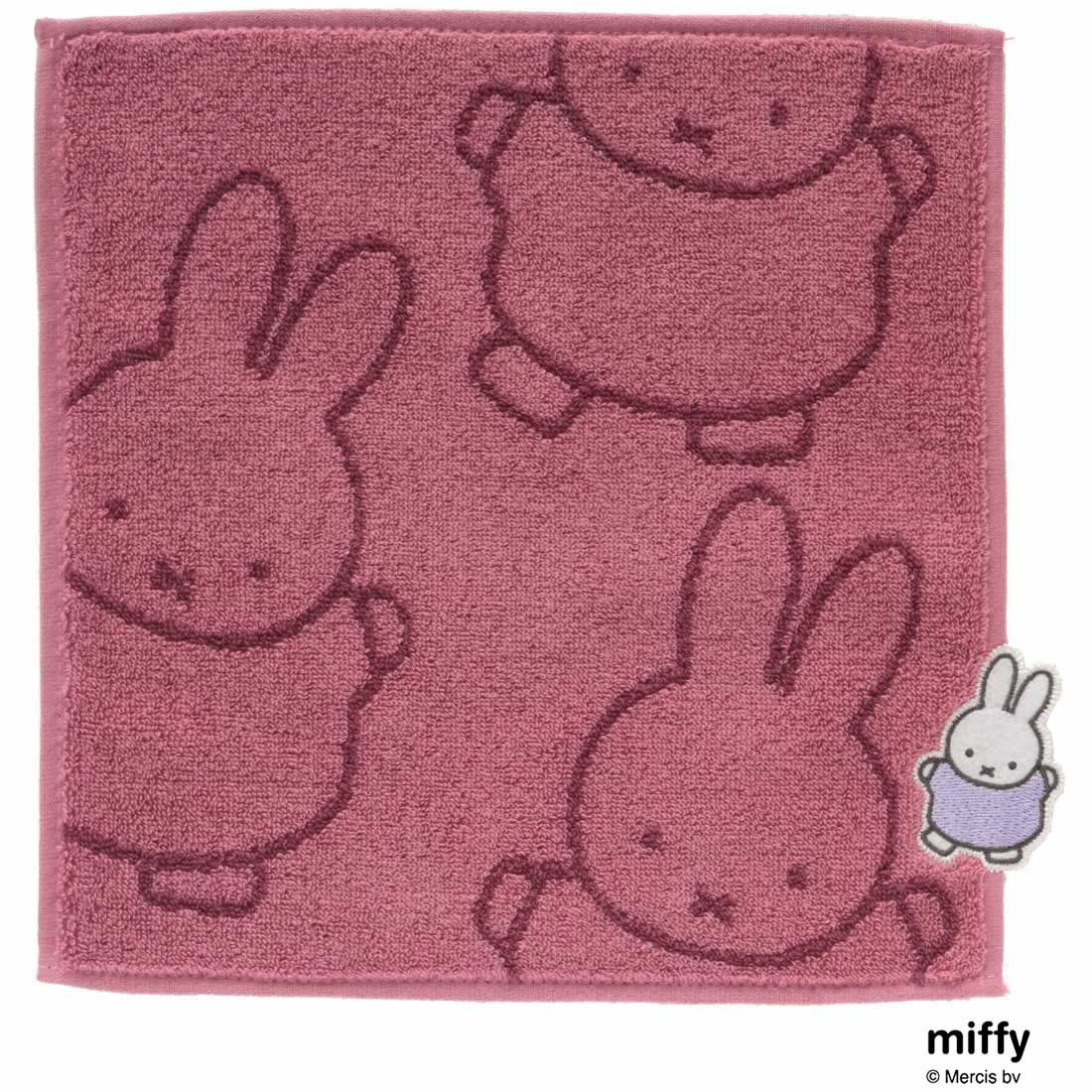 ミッフィー　タオルハンカチ　飛び出しアップリケ　ワイン　【miffy】