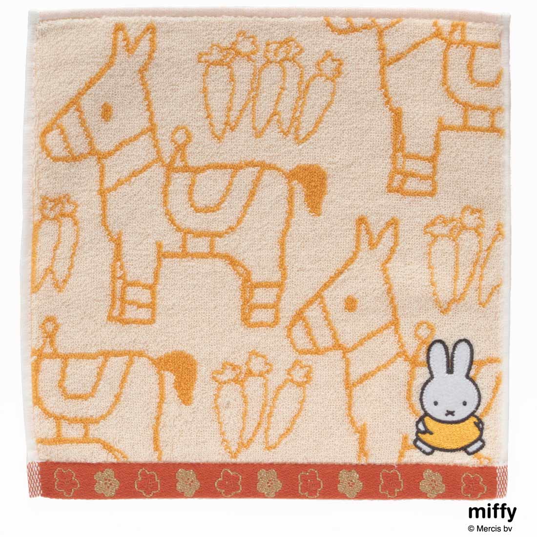 ミッフィー　タオルハンカチ　干支　馬　アイボリー　【miffy】