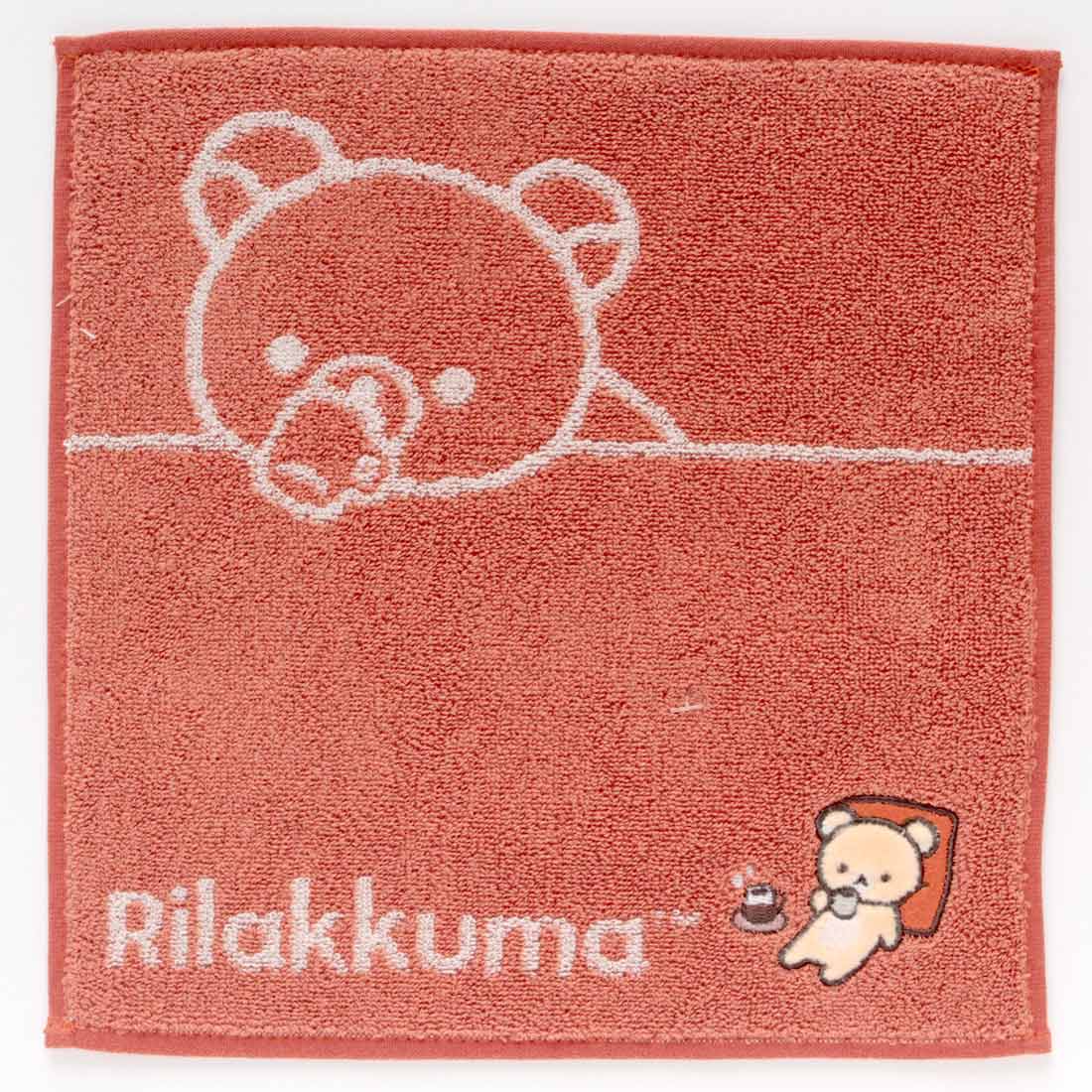 タオルハンカチ　リラックマのリラックス1　レッド