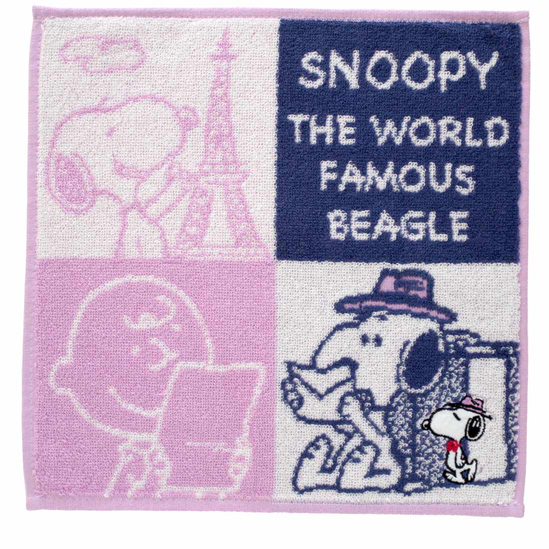 スヌーピー　タオルハンカチ　スヌーピーの旅　【PEANUTS】