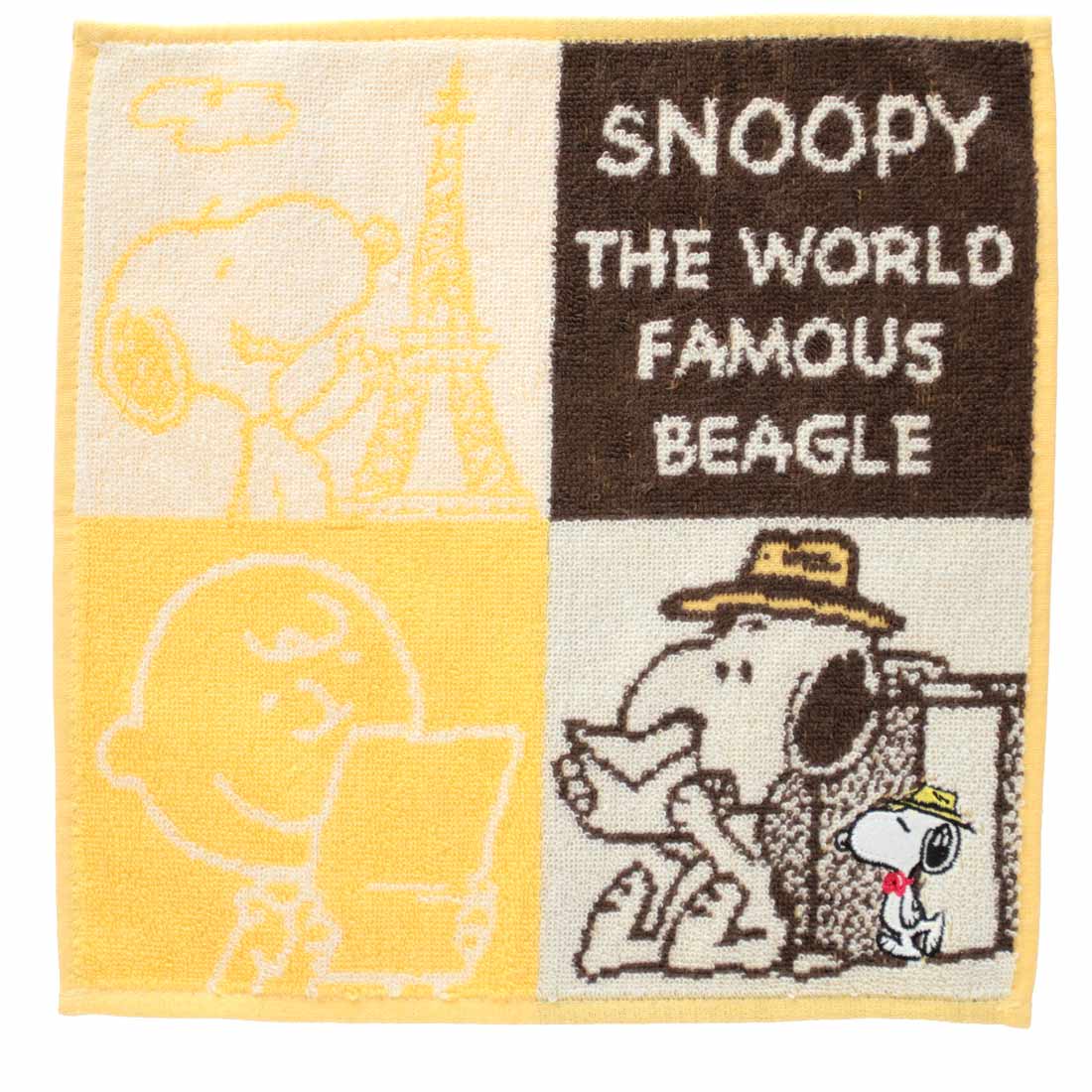 スヌーピー　タオルハンカチ　スヌーピーの旅　【PEANUTS】