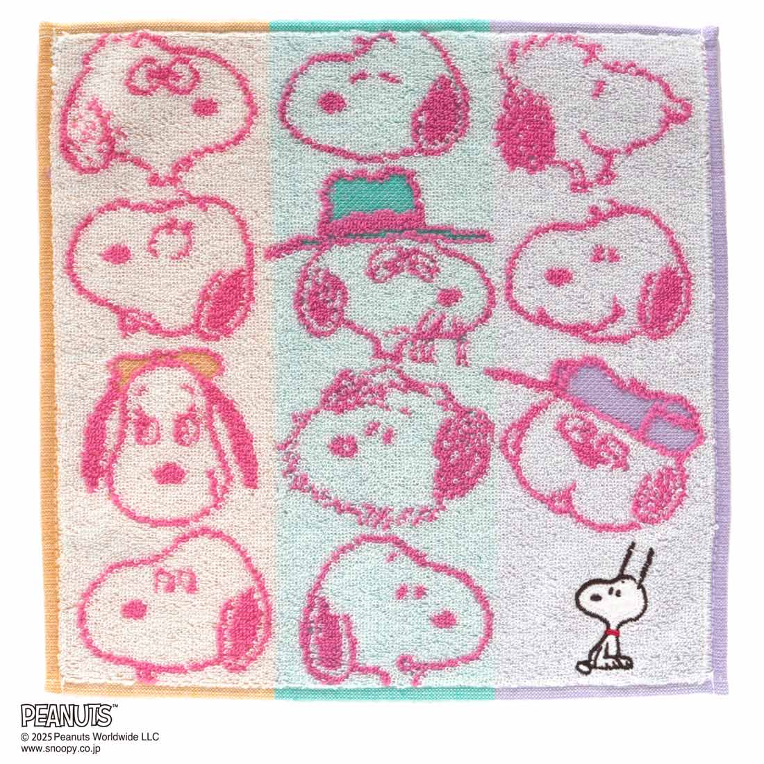 スヌーピー　タオルハンカチ　スヌーピーときょうだい　ブルー　【PEANUTS】