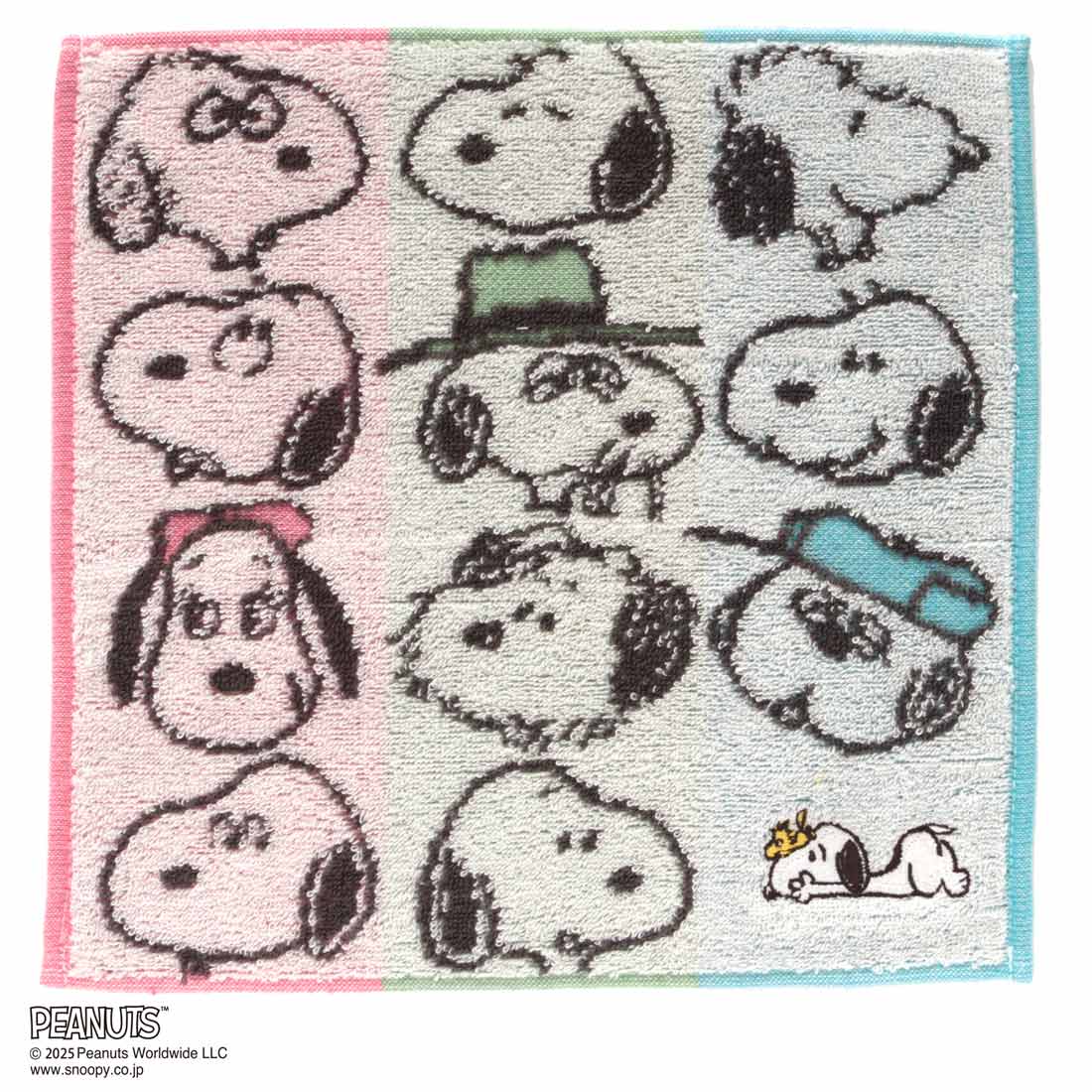 スヌーピー　タオルハンカチ　スヌーピーときょうだい　アイボリー　【PEANUTS】