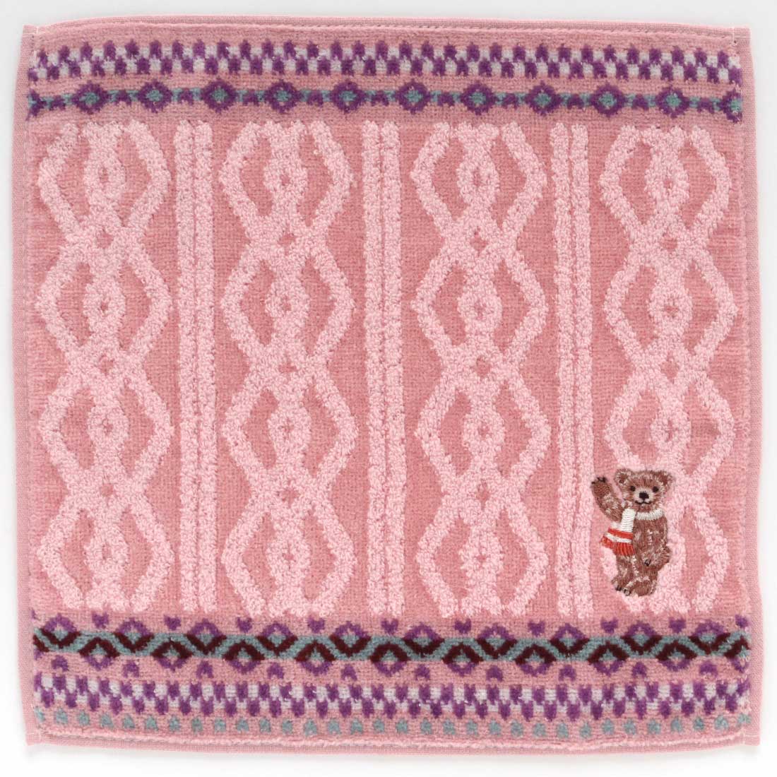 ソフィスティ　タオルハンカチ　ケーブル　ピンク　【sophisty】