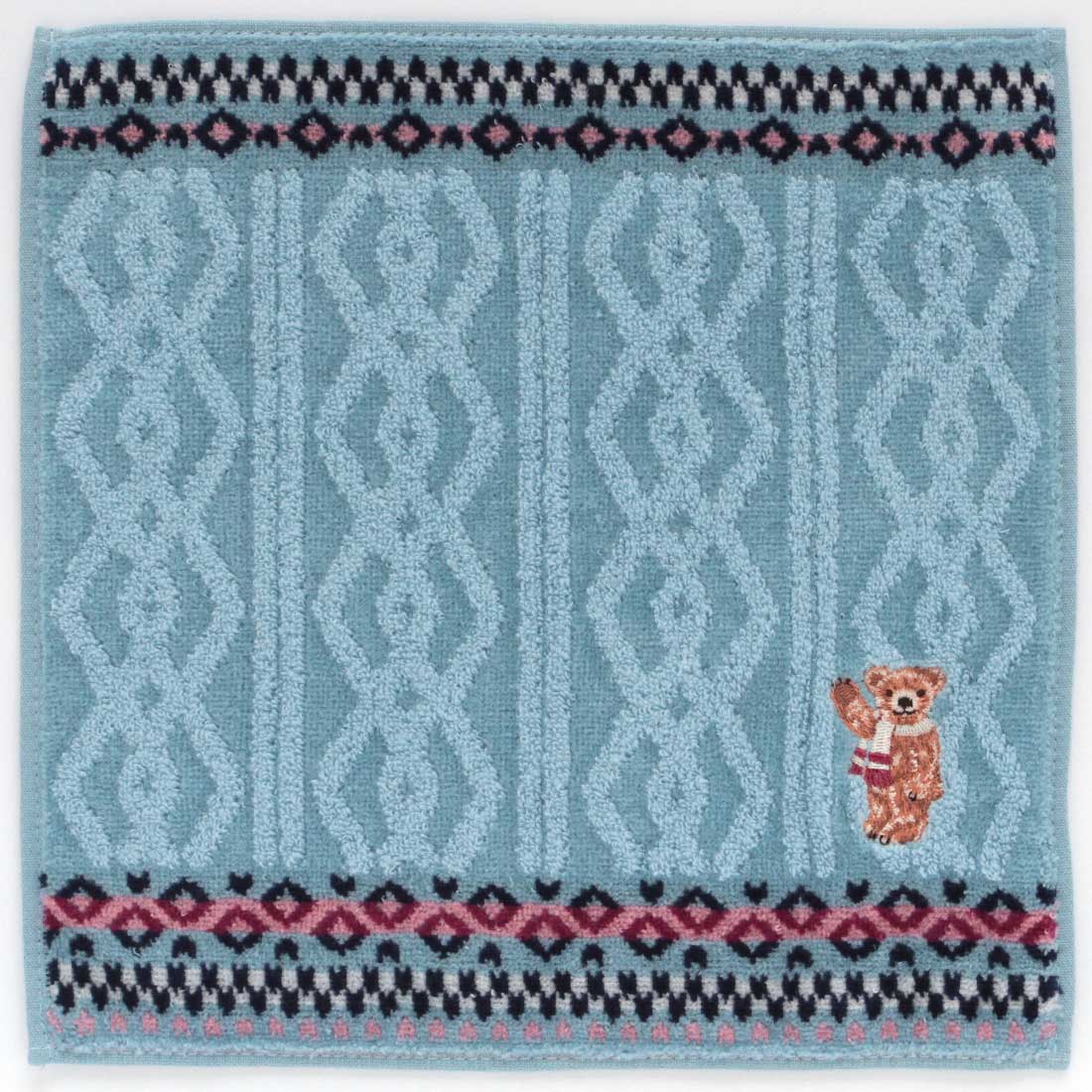 ソフィスティ　タオルハンカチ　ケーブル　ブルー　【sophisty】