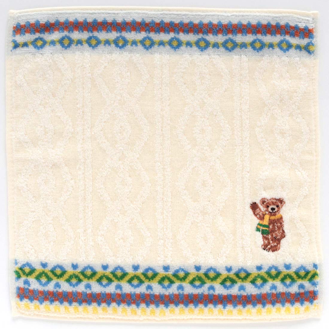 ソフィスティ　タオルハンカチ　ケーブル　アイボリー　【sophisty】