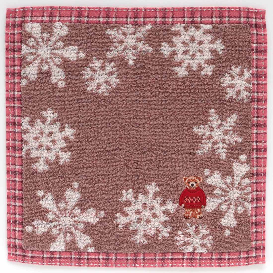 ソフィスティ　タオルハンカチ　雪の結晶　ベージュ　【sophisty】