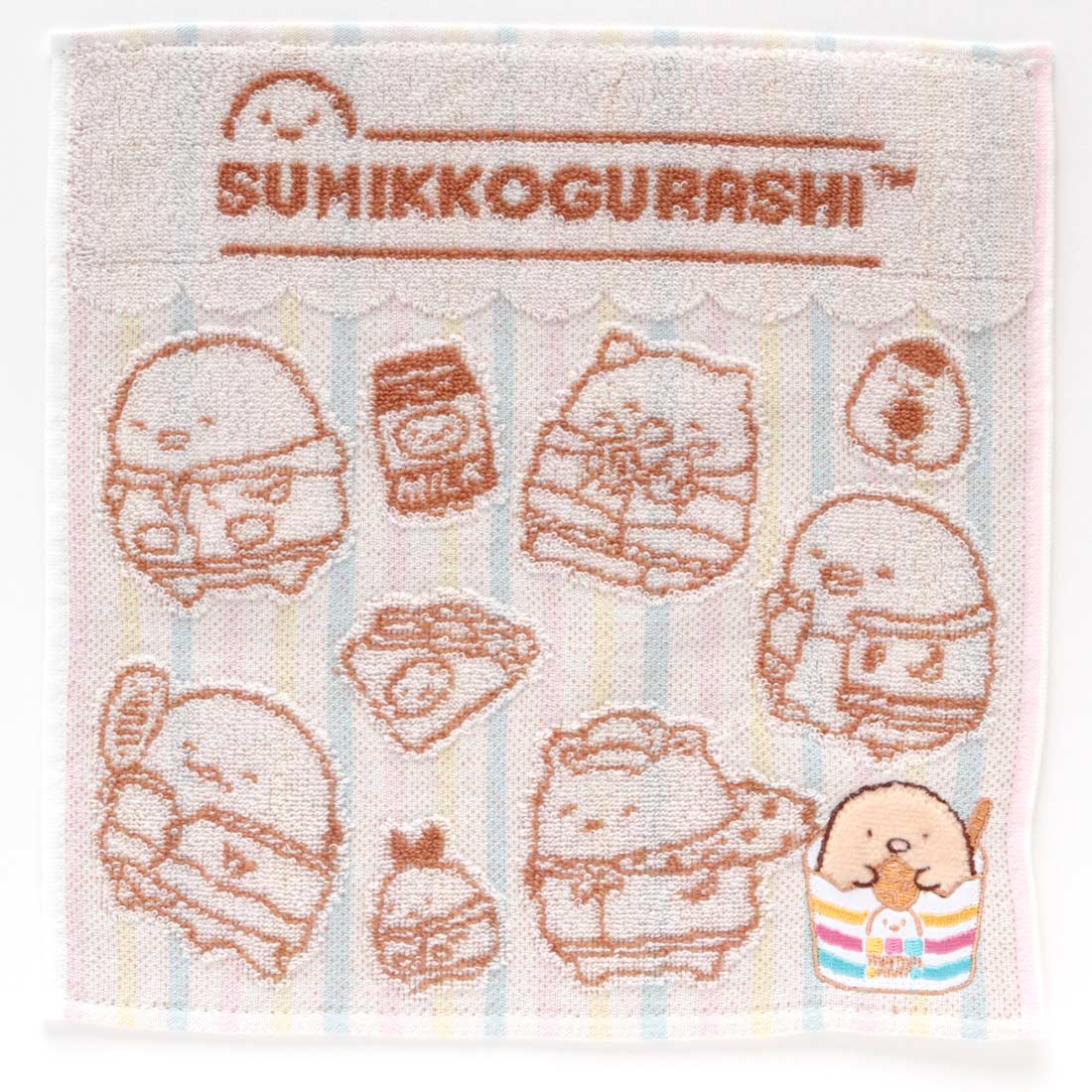 タオルハンカチ　とんかつぽてと　アイボリー