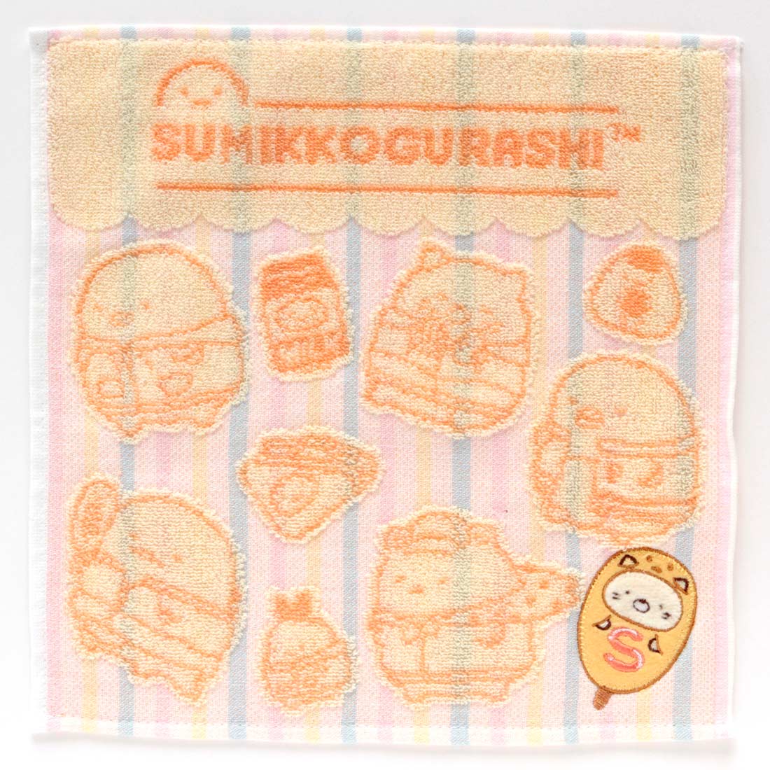 タオルハンカチ　ねこアメリカンドッグ　イエロー