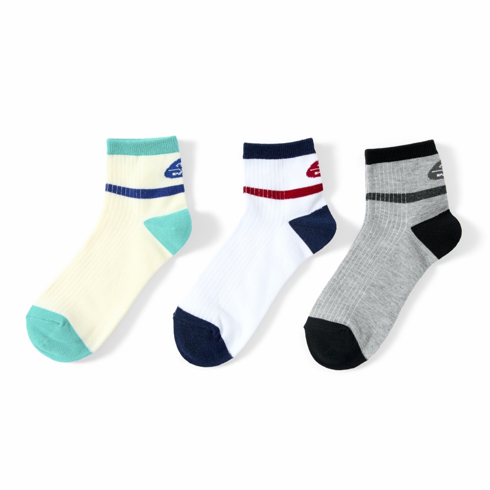 ライン切替ショート丈ソックス 3足組