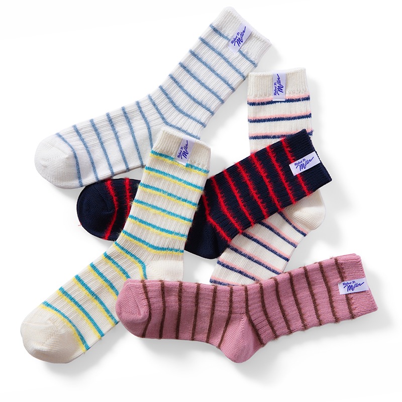 357C  Shaggy border socks 23-25cm