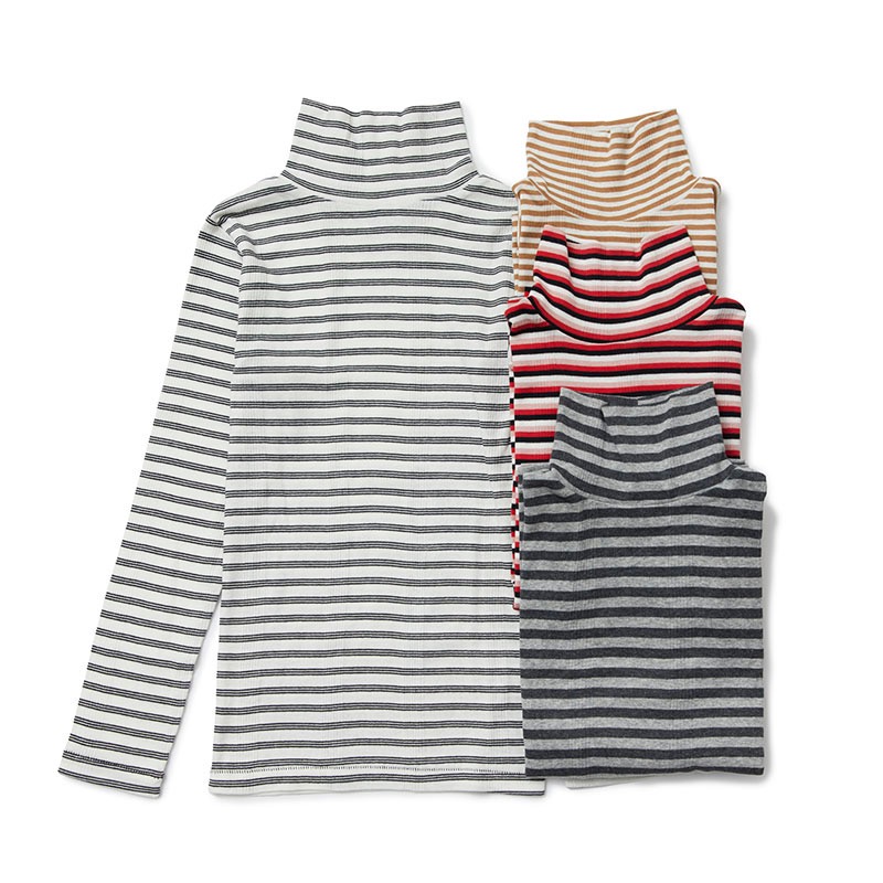 834C  Panel-rib Turtle Neck L/S Tee