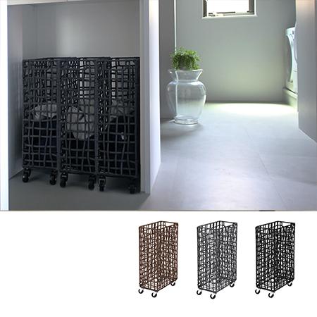 FOLDING ROUGH KNIT LAUNDRY BASKET with CASTER 40L / SLIM（フォールディング ラフニット ランドリーバスケット キャスター40L/スリム）