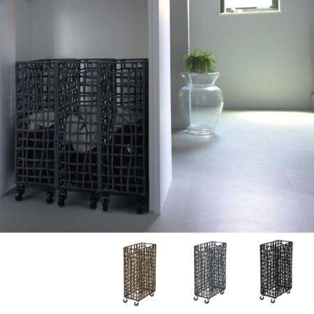 FOLDING ROUGH KNIT LAUNDRY BASKET with CASTER 40L / SLIM（フォールディング ラフニット ランドリーバスケット キャスター40L/スリム）