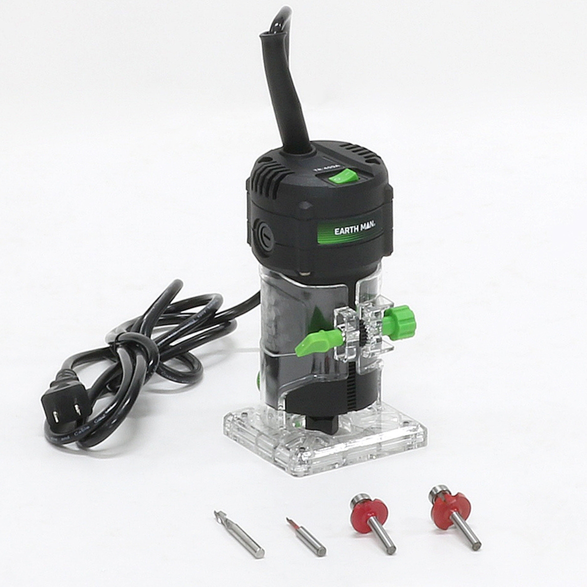 EARTH MAN 電動トリマー ビット6種セット付 TR-400A