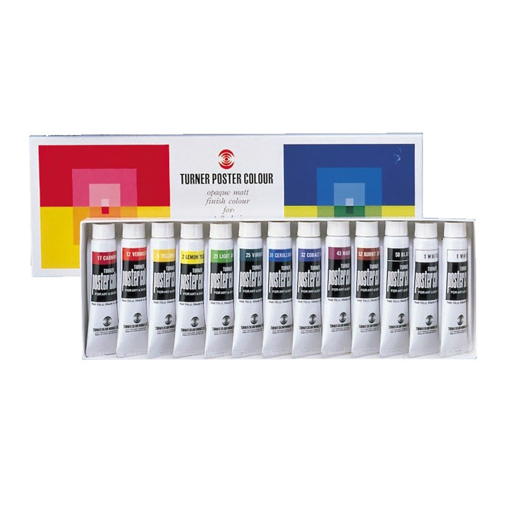 ターナー色彩 ポスターカラー 11mL  チューブ入り　全5セット