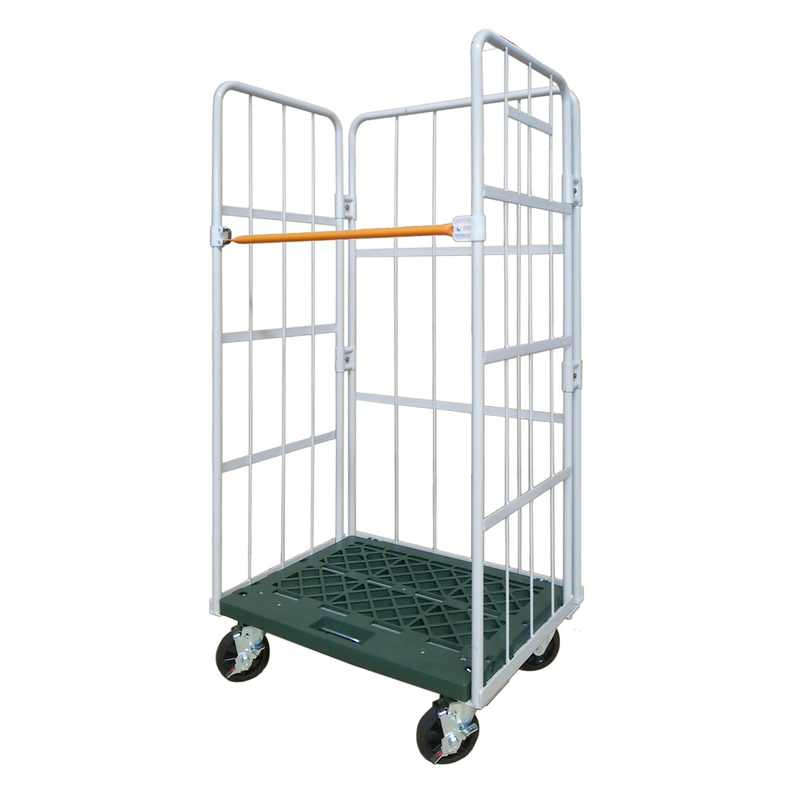 新品カゴ台車 連結鉄タイプ W1000×D800×H1700mm (アイボリー)