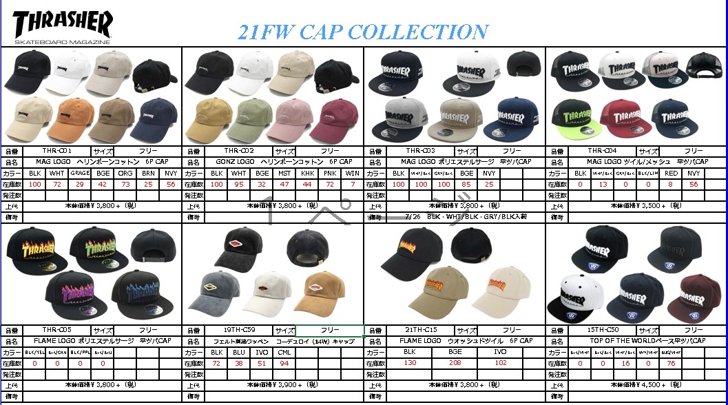 THRASHER(スラッシャー) CAP8 A08