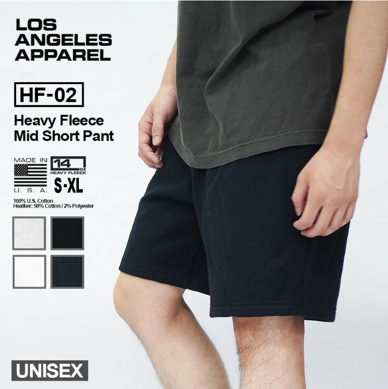 los angeles apparel Heavy Fleece Mid Short　14オンス(ロスアパ) ハーフパンツ