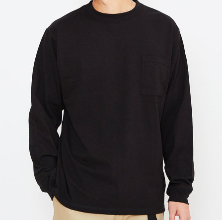 Good wear (グッドウェア)  袖リブ ポケット付き L/S TEE ロングスリーブTシャツ ロンT 長袖 A12