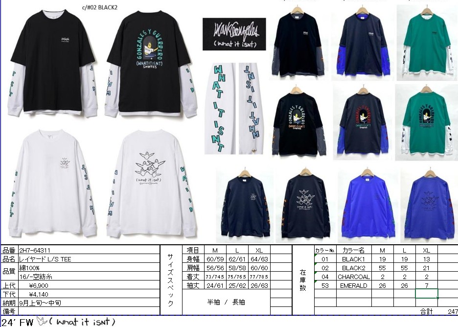 (What it isNt) ART BY MARK GONZALES マークゴンザレス ゴンズ レイヤード ロングスリーブ Tシャツ L/S TEE