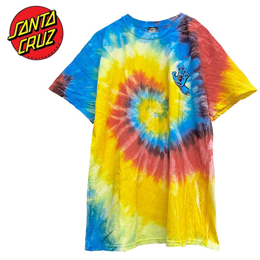 SANTA CRUZ(サンタクルーズ) レインボータイダイ SCREAMING HAND Tシャツ
