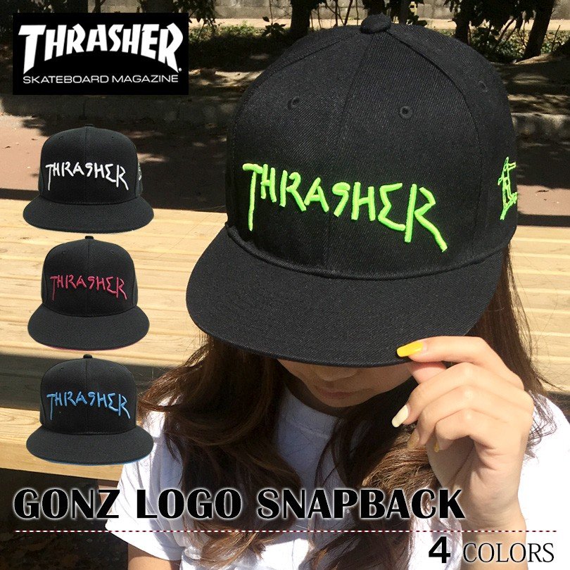 THRASHER(スラッシャー) ゴンズロゴ ネオン ベースボール キャップ A08