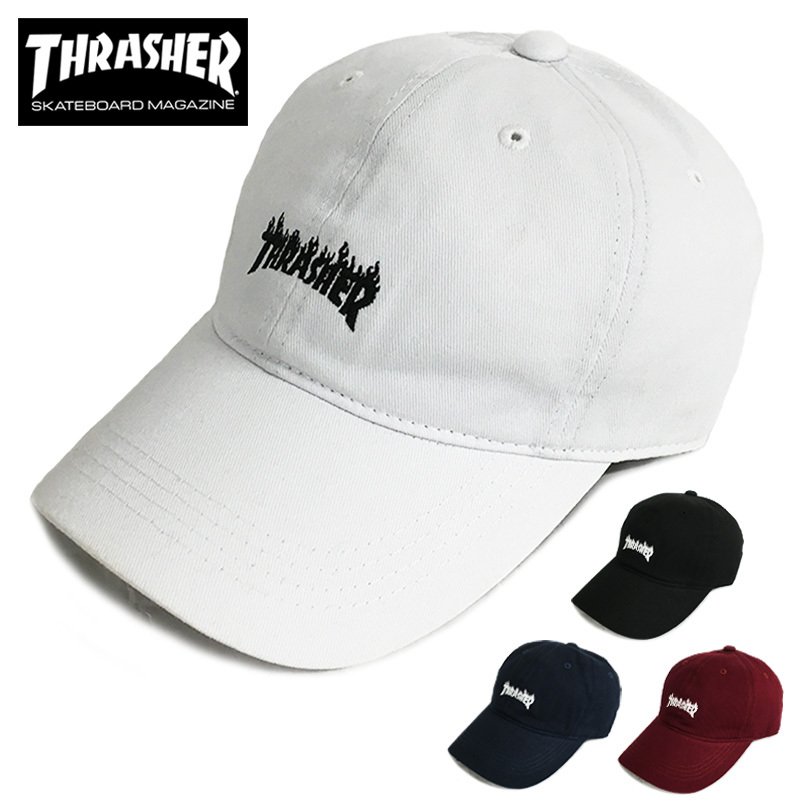 THRASHER(スラッシャー) フレームロゴ ツイル ロー キャップ A08