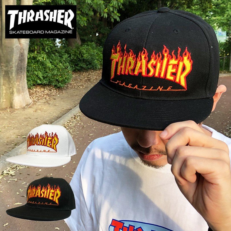 THRASHER(スラッシャー) フレームロゴ スナップバック ベースボール キャップ A08