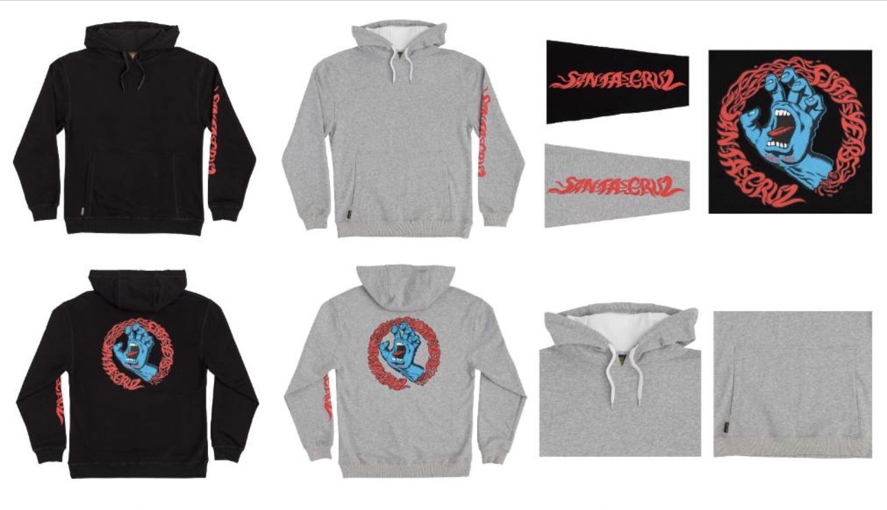 SANTA CRUZ(サンタクルーズ)  SCREAMING  50	P/O	HOODED	MIDWEIGHT  SWEATSHIRT