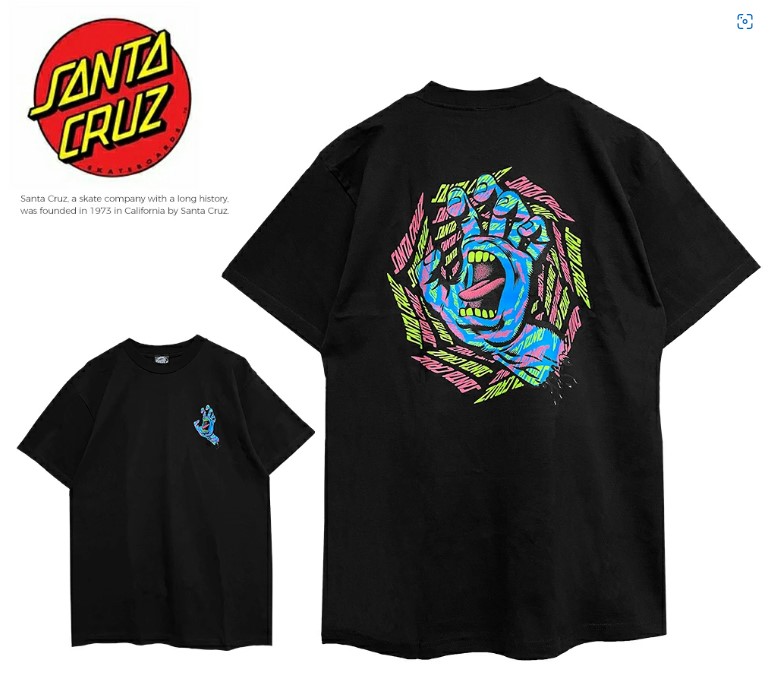 SANTA CRUZ(サンタクルーズ) SC S/S-T SPIRAL STRIP HAND 22SP Tシャツ 半袖