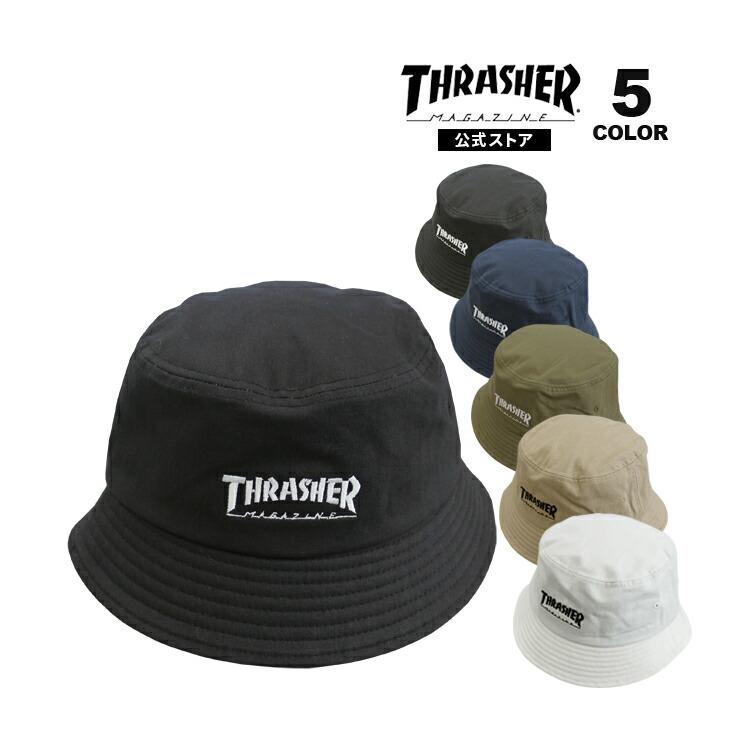 THRASHER(スラッシャー) CAP23 MAG LOGO ヘリンボーンコットン バケットハット A08