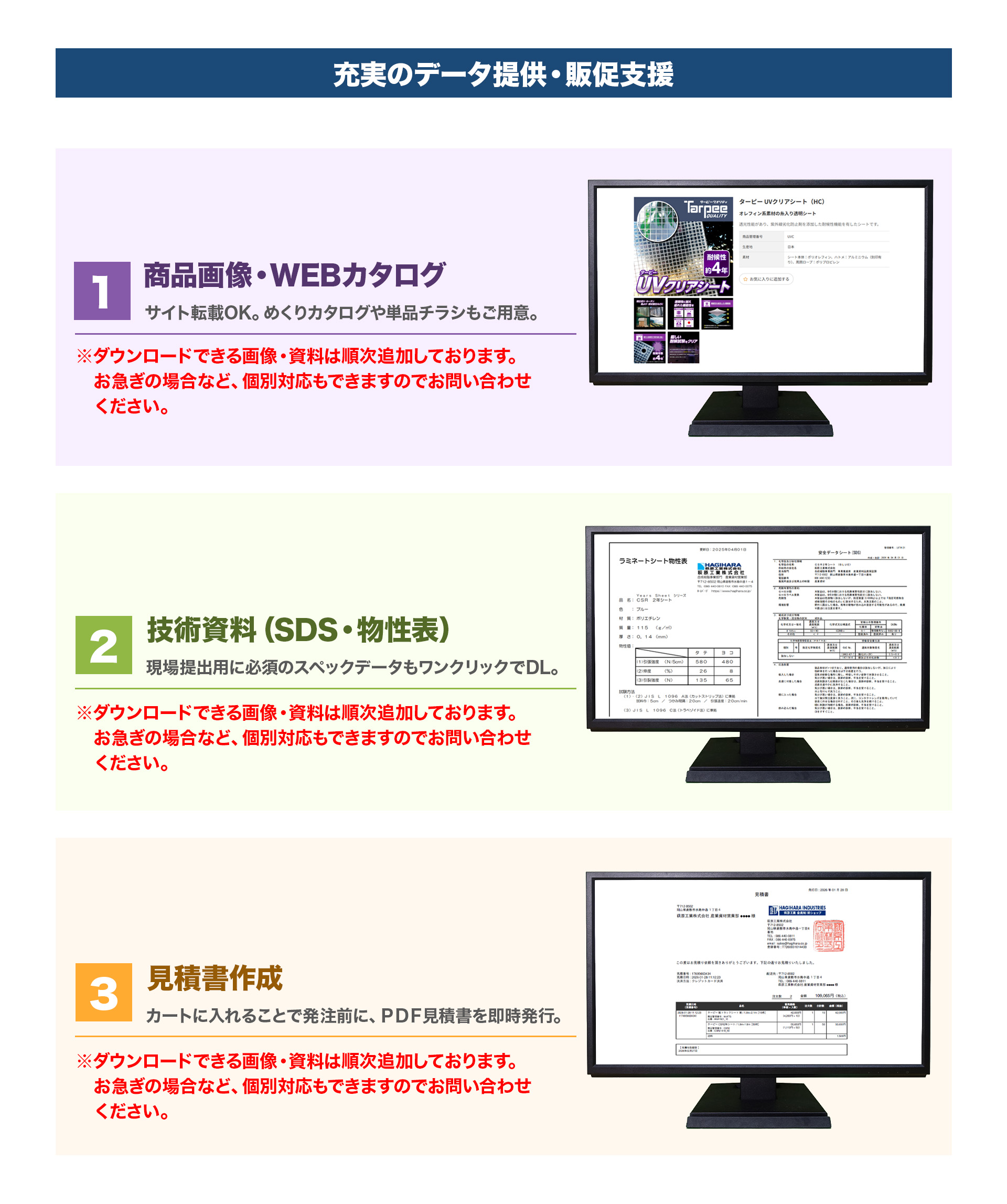 充実のデータ提供・販促支援